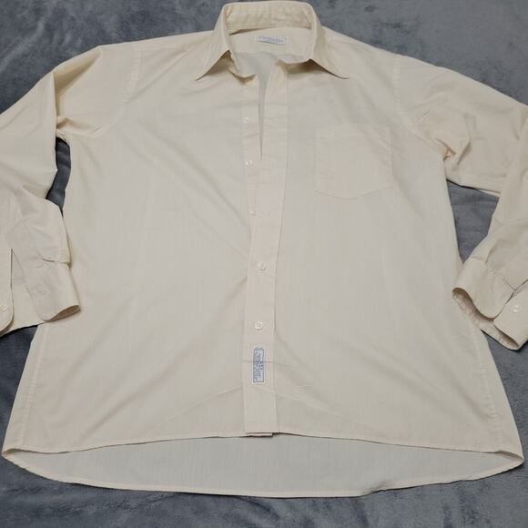 Christian Dior Chemises Mens Button Front Biege Custom Fit Light Weight Flaw Pit - Picture 1 of 12